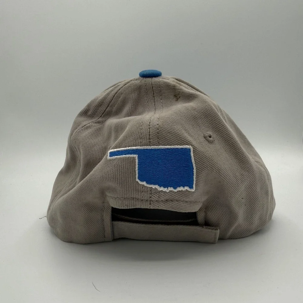 Oklahoma 1907 embroidered trucker hat Captivating OK snapback tan blue cap
